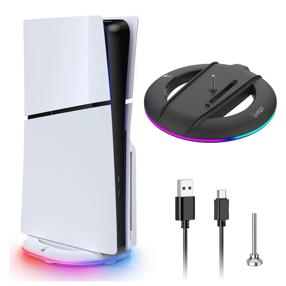 

Вертикальная охлаждающая подставка с RGB-подсветкой для консоли PS5 Slim/PS5 Pro, противоскользящий базовый кронштейн, держатель, кронштейн, игровые аксессуары