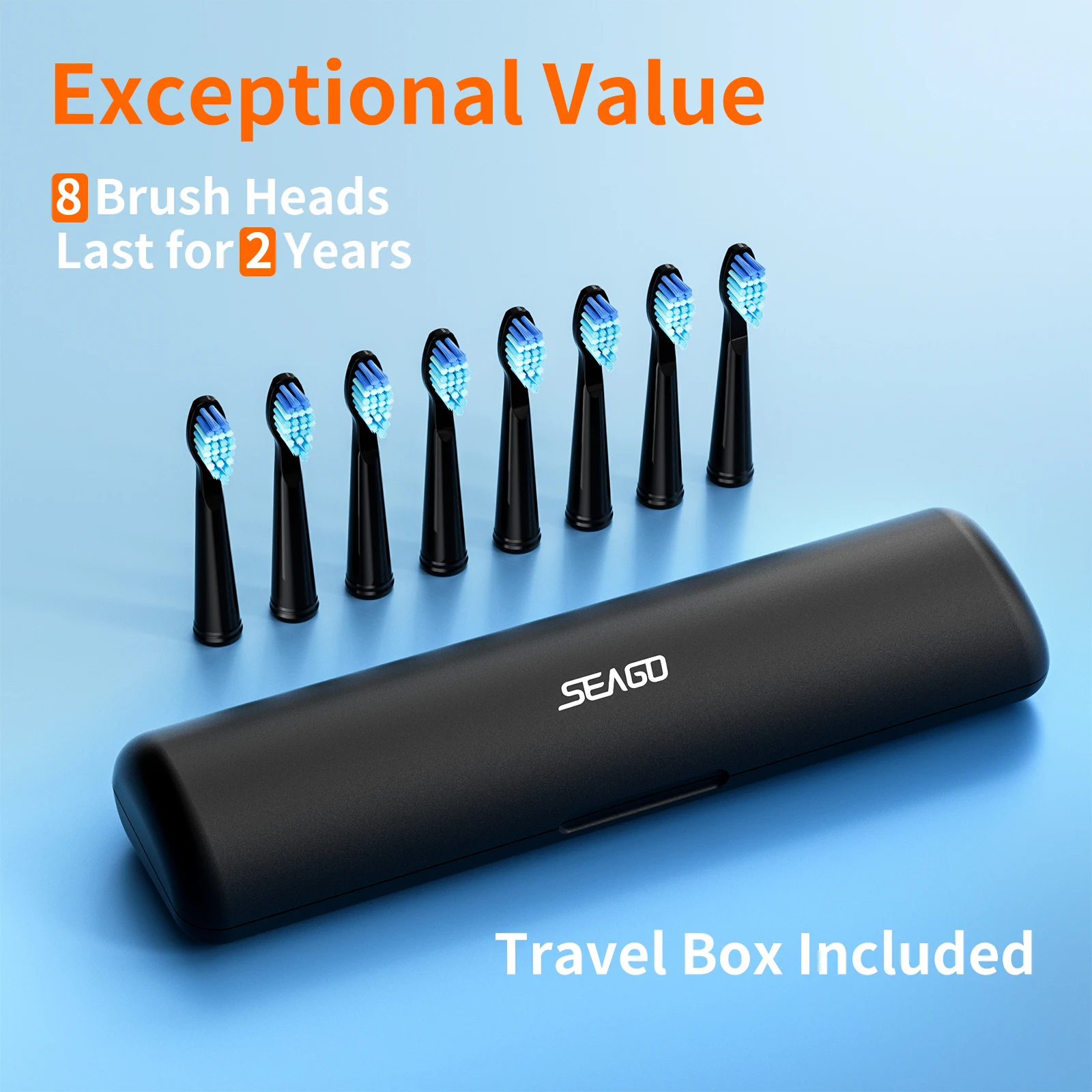 Seago Kids Electric Toothbrush Sonic Toothbrush for Child with 8 Replacement Brush Heads 5 Modes Waterproof Smart Timer SG-507