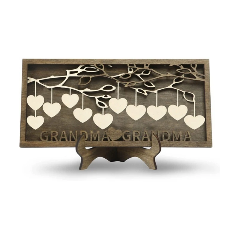어머니용 맞춤형 가족 사인, 나무 나무 프레임, 각인 나무 플라크 장식, 어머니의 날 선물