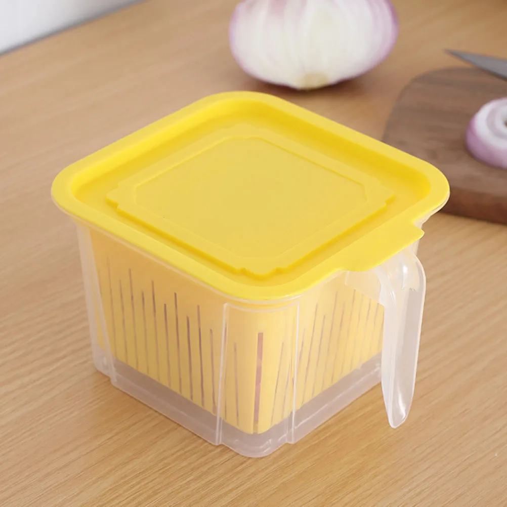 

2pcs PP Material Leakproof Fresh Food Storage Container Refrigerator Draining Crisper Box Double Layer Preservation Case Kitchen