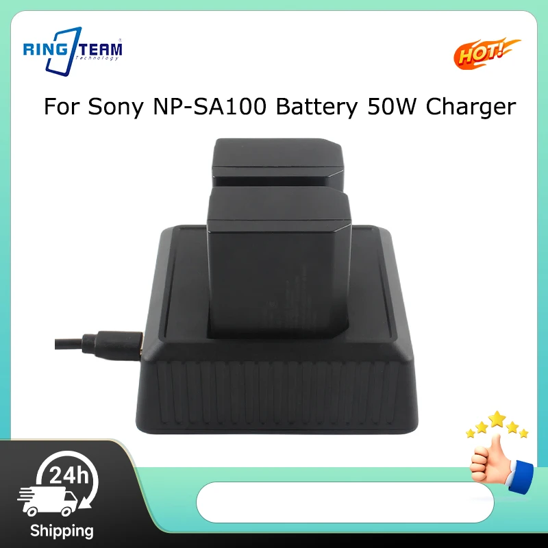 ソニー-np-sa100-バッテリー-50w-pd-デュアルスロット-led-デジタルディスプレイ-インテリジェントチップ-過熱過充電安全機能-type-c-急速充電