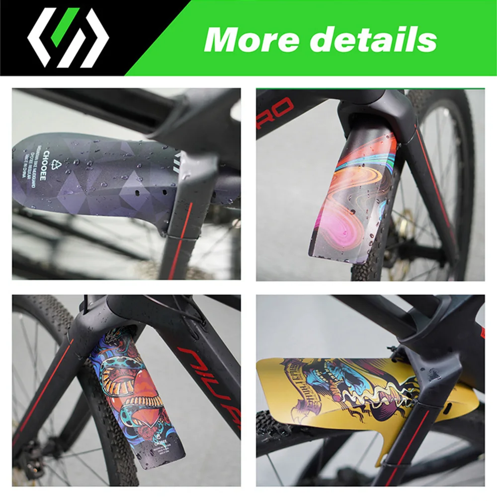 Bicycle Accessories Bike Parts Mtb Wings Mudguard PP Mountain Bike Road Folding Cycling Front + Rear Wheel Fenders 3pcs