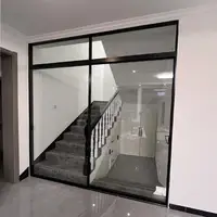 Household Large Sized Partition Glass Door Narrow Aluminum Frame Glass Sliding Doors High Quality Anti Corrosion Sliding Doors