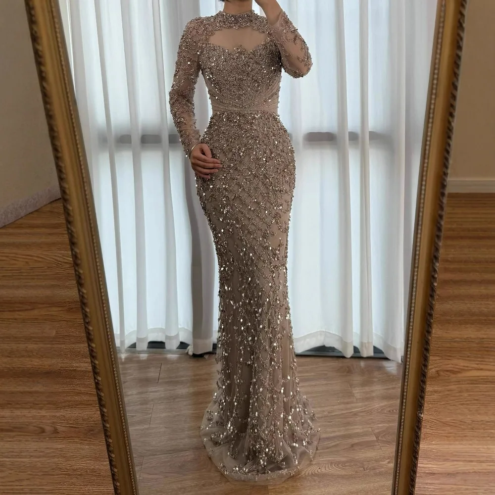 engagement dresses long Sleeve Grey Prom Embroidered Dress FD1654  Viniodress this party dress will be your lovely partner. Evening Dresses Engagement Dresses Long