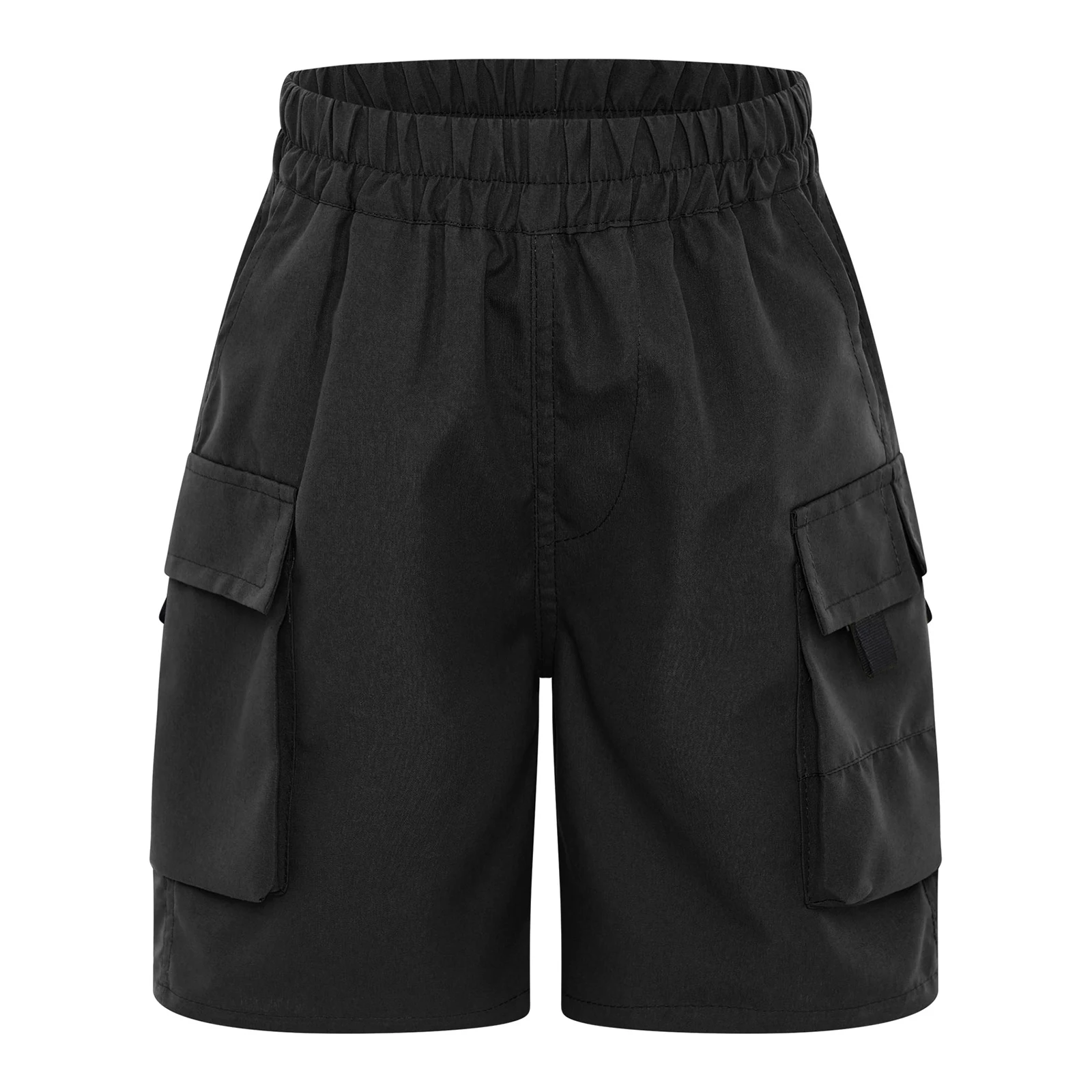 

Kids Boys Cargo Shorts Elastic Waistband Solid Color Shorts with Multiple Pockets forCasual Vacation Beach Park Skateboarding