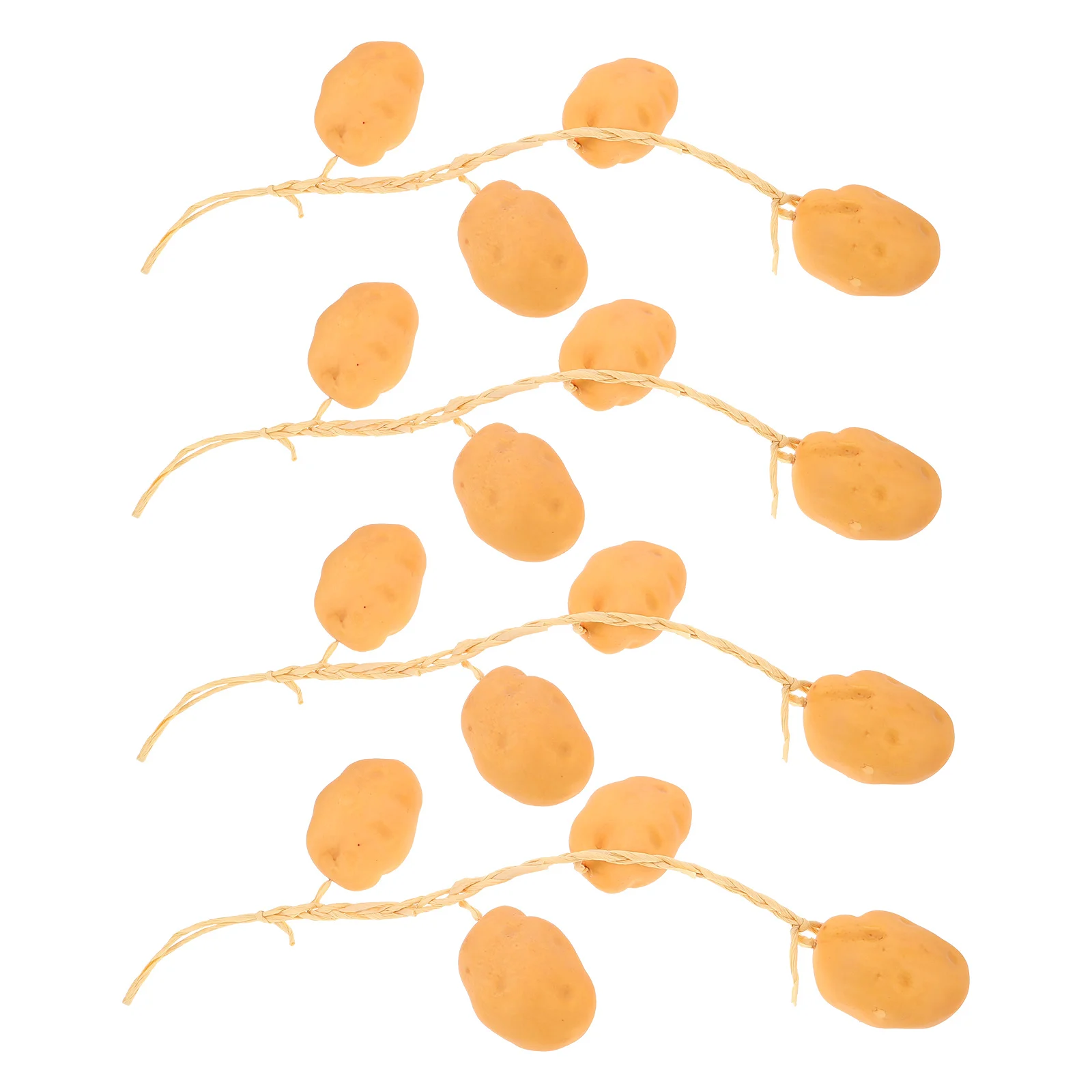 

4Pcs Artificial Hanging Potato String Lifelike Vegetable Garland Vine Kitchen Photography Prop Decorative Food Display Faux