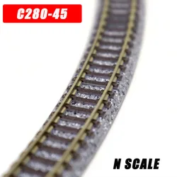 2pcs N Scale Miniature Track 1:150 Railway Railroad Kits Tomix C280-45 Curved Track Toys for Diroama Collection Birthday Gift
