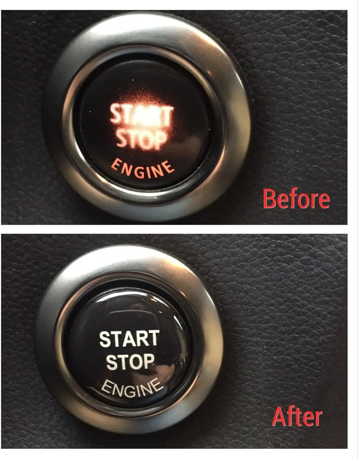 Picture 4: Fit for BMW E Series E30 E46 E87 E60 E83 E84 E89 E90 E91 E92 E93 Car Engine Start Button Replace Cover Stop Switch Accessories