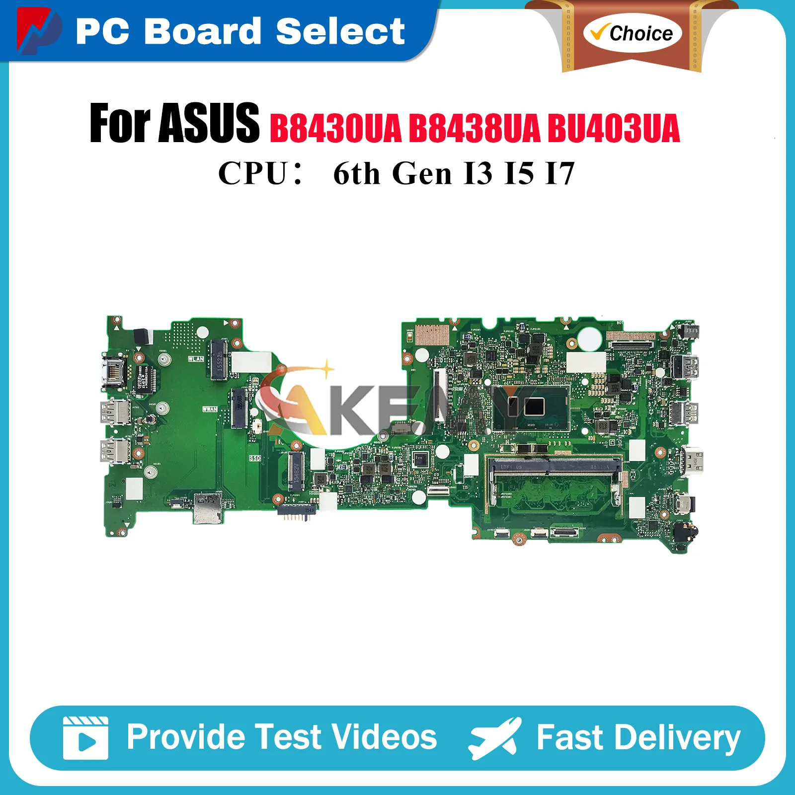 

BU403UA Laptop Motherboard For ASUS ExpertBook B8438UA BU403UA BU403U B8430UA Notebook Mainboard With I3 I5 I7 CPU 100% tests OK