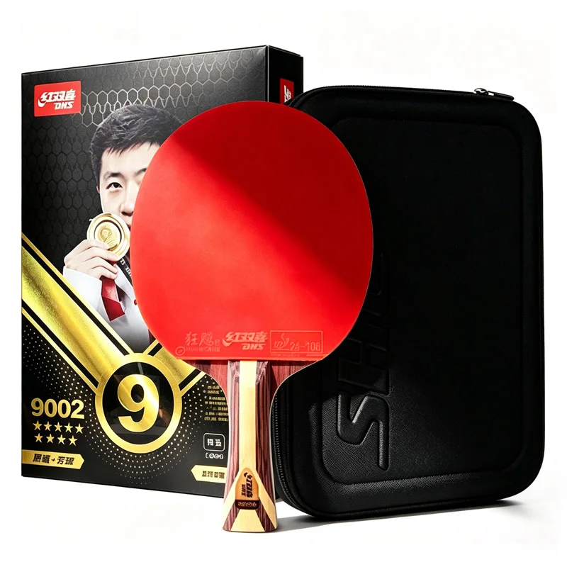 

DHS 9002 Table Tennis Racket Professional Ping Pong Racket Paddle Hurricane 3&8 Rubber 5+2 Inner KLC Blade