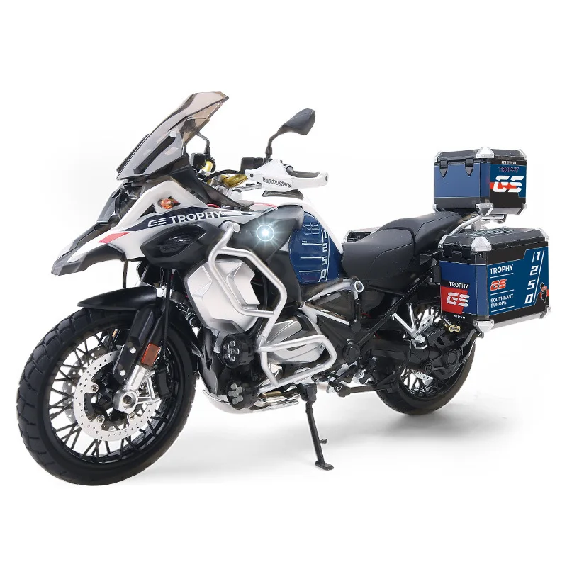 1:7 R1250 GS Combustion Exhaust ADV Alloy Metal Diecast Motorcycle Model Trendy Ornaments Collection Toys Car Gift boy Birthday