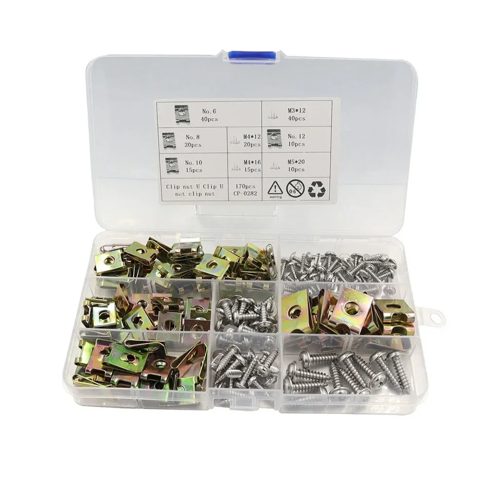 Screws Tapping Screws Assortment Kit Car Fender Bumper Colored Fastener Plastic Tapping Screws U Nuts Clips&Self