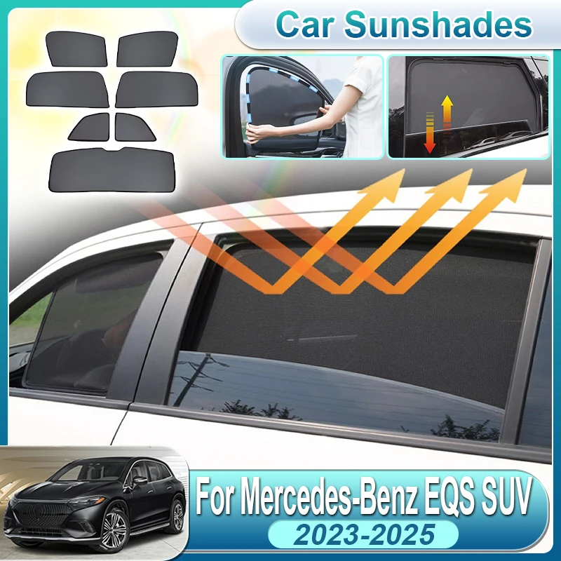 

For Mercedes Benz EQS SUV Accessories 2023 2024 2025 X296 Car Full Coverage Sunshade Breathable Non-Stuffy Sun Shield Accesorios
