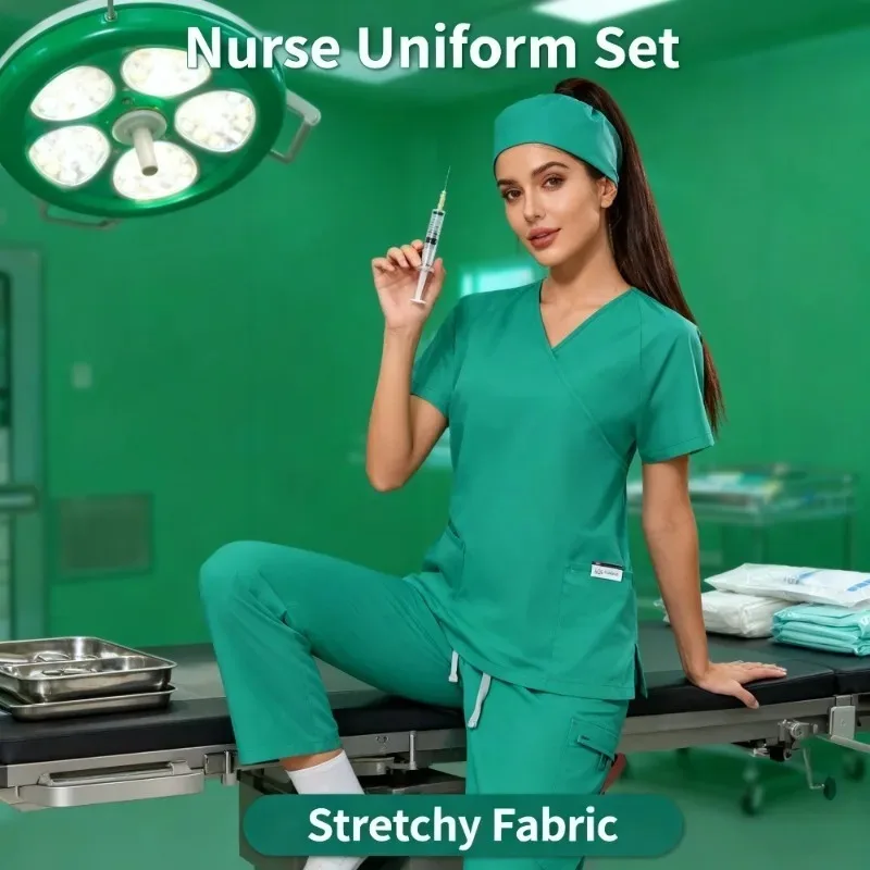 

Bestseller Womens V-Neck Scrubs Flattering Tie-Waist Design with Drawstring Pants for Clinic and Spa Professionals