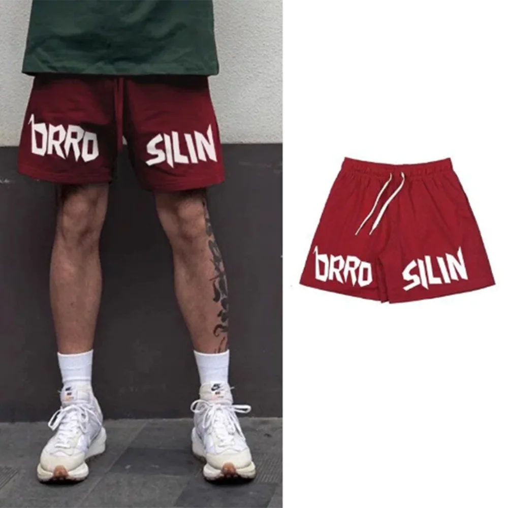 

Лето 2025 г., новая мода, уличные спортивные повседневные шорты для упражнений, мужские баскетбольные тренировочные свободные быстросохнущие сетчатые брюки для мужчин