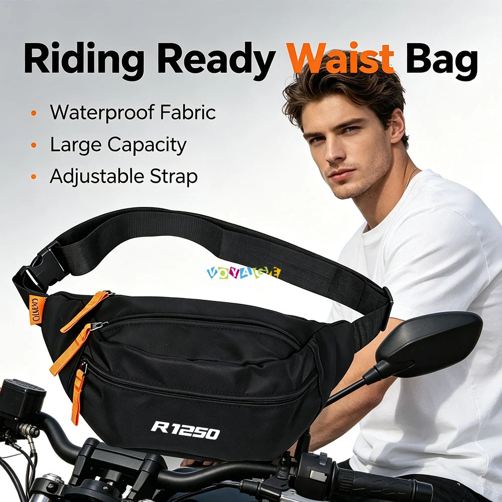 Daily Use Fanny Pack Motorcycle Unisex Waist Bag Commuting Waterproof Storage Accessories For BMW R1250GS R1250 GS