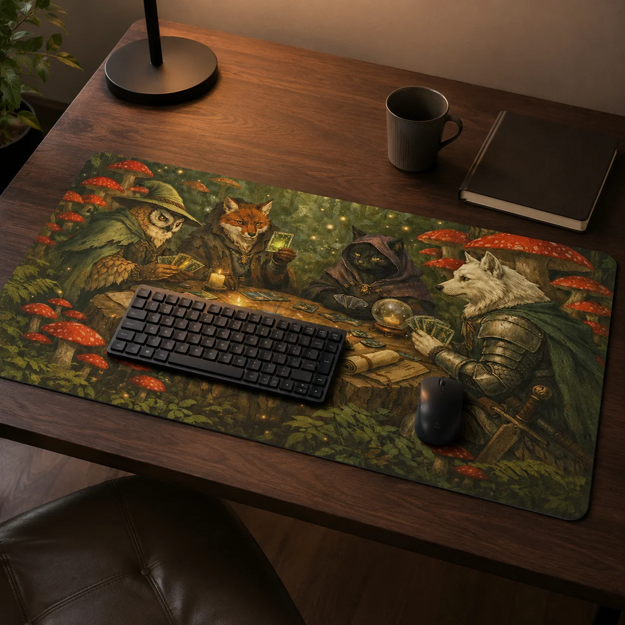 Mouse Pad Gaming Mushroom Forest Card Game printon demand Mousepad XXL Playmat Non-Slip Natural Rubber Soft Computer Table Mat