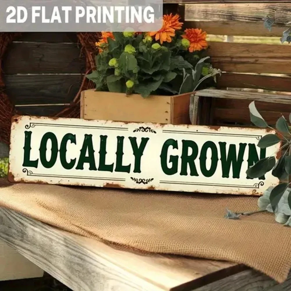 1 Piece of Locally Grown Vintage 2D Flat Metal Wall Plaque 4× 16inch Suitable for Stylish Decoration of Farmhouse Porches and Kitchens