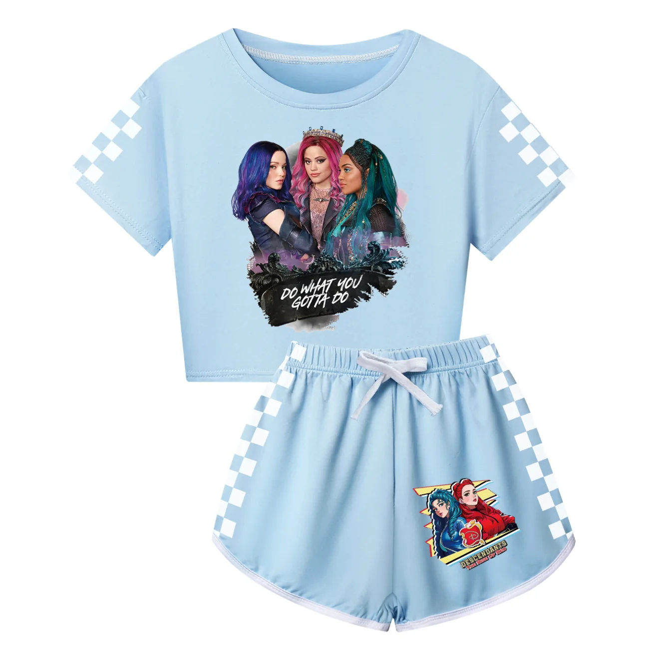 Hot Descendants 4 Summer Clothes Sets Kids Cartoon T-shirts Shorts Two-piece Set Baby Boys Tracksuit Girls Outfits Suit Gift