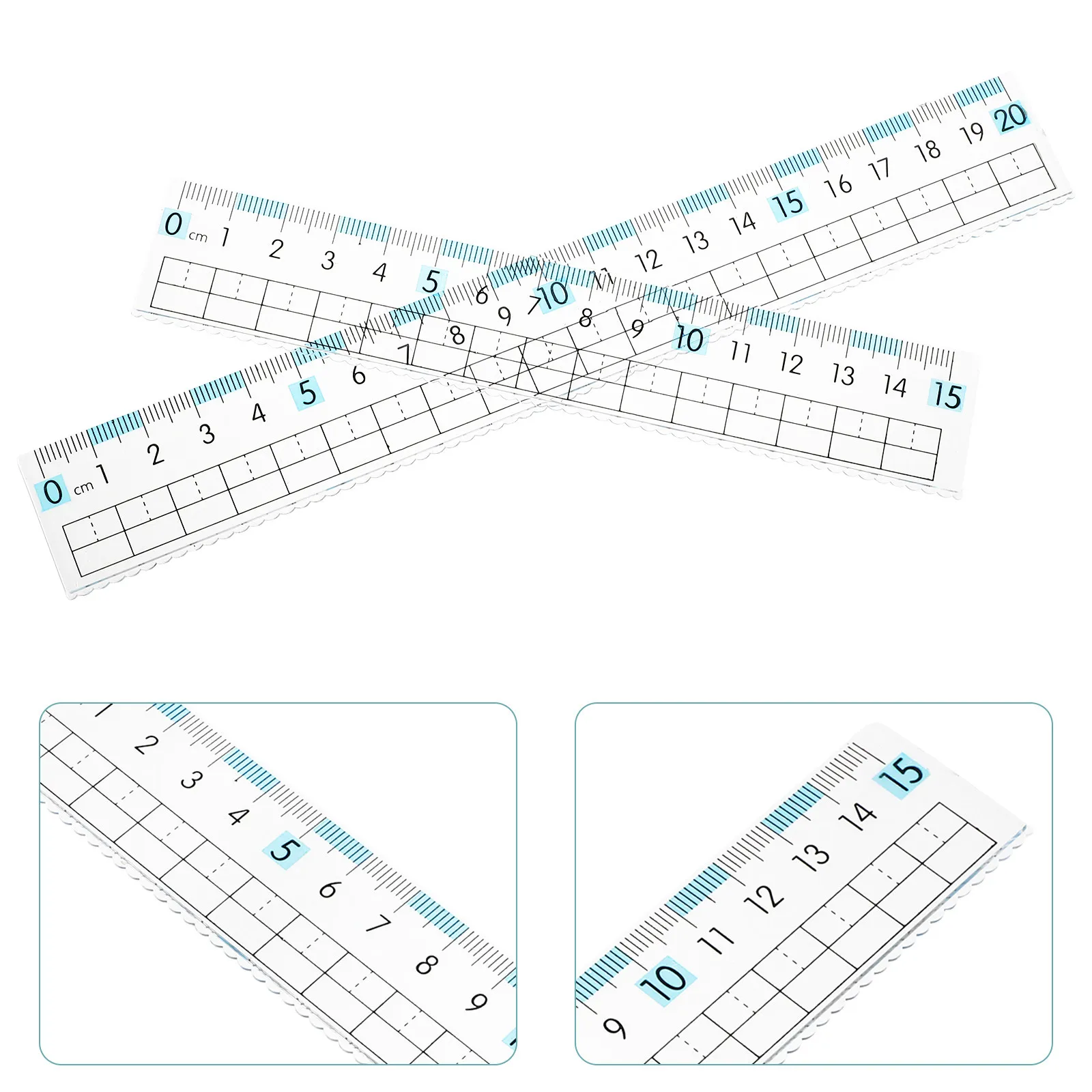 

Набор из 10 гибких пластиковых линеек: прозрачные, метрические, 15 см и 20 см, для школы и офиса, волнистые