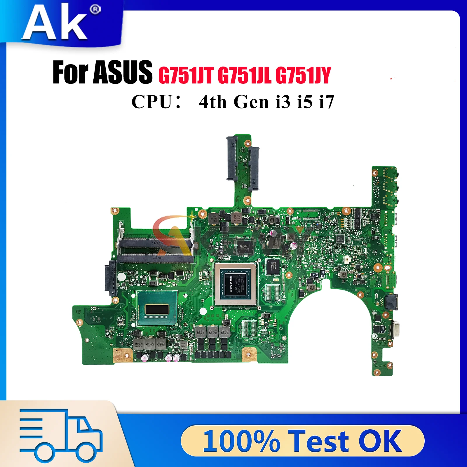 

G751JL Материнская плата для ноутбука ASUS ROG G751JT G751JL G751JY G751J Материнская плата для ноутбука с процессором i3 i5 i7 100% тест ОК быстрая доставка