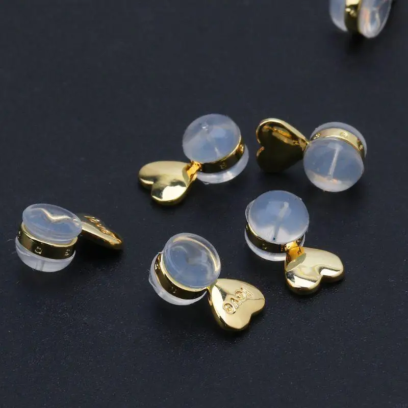 91AF الدقة الدعم الدعم ظهور ظهور القرط لترصيع Diamond Heart Love Packingments applacements for arring
