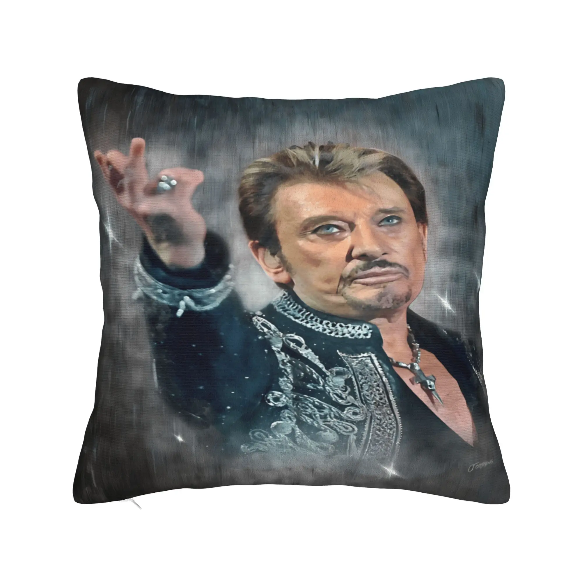 Rock Star J-Johnny Hallyday Pillow Cover  Kawaii Pillow Case For Sofa Car Home Decor Design Pillowcases Birthday Gift