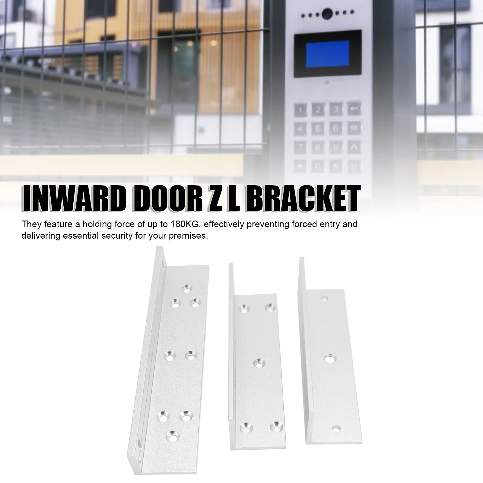 

L-образный кронштейн для внутренней двери, удерживающая сила 180 кг, L-держатель из алюминиевого сплава, подставка для электромагнитного замка, L-кронштейн для внутренней двери