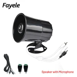 CCTV Audio Monitoring 30W Speaker Horn Microphone Mic Pickup for Hikvision Camera DVR RCA Audio DC12V Security Audio Surveillanc