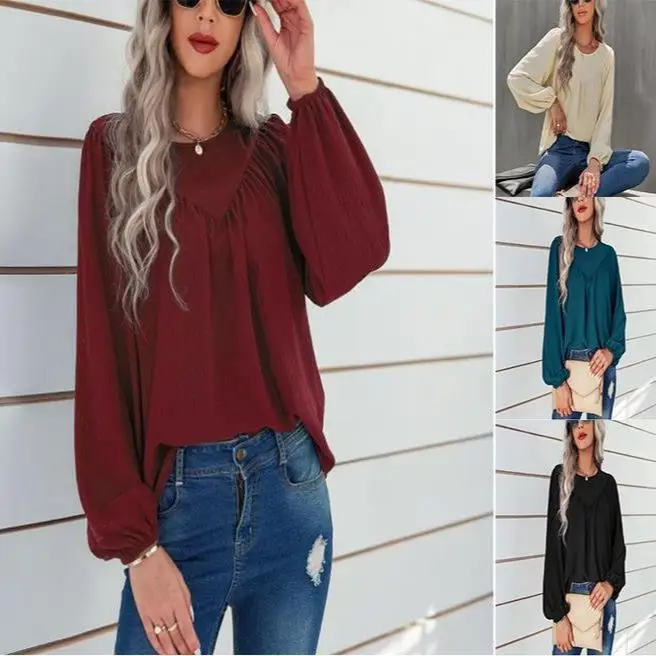 

Women's plus Size Suit irt Loose Fit Princ Sve Polyester Fiber 00% Long Sve Regular Thin Non-deformable