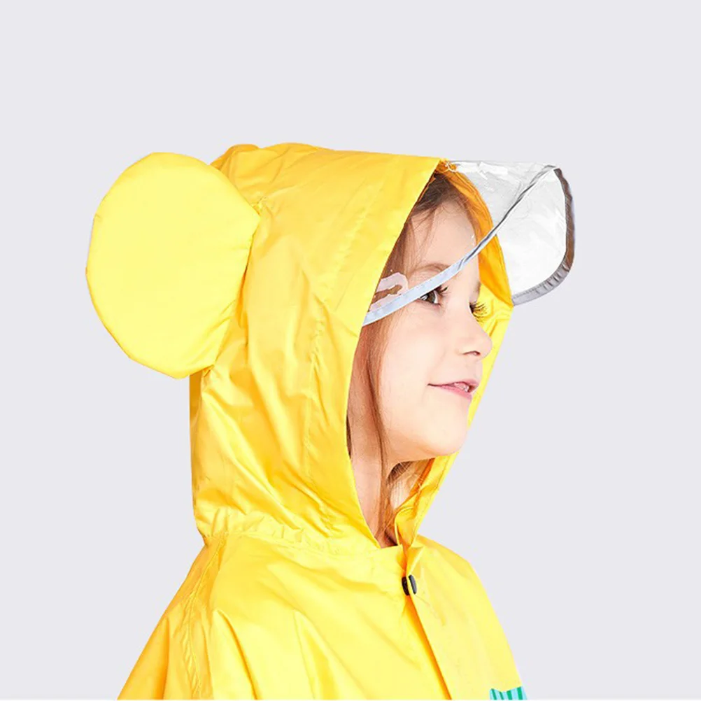 

Reusable Kids Raincoat School Backpack Compatible Portable Waterproof Hooded Rain Poncho Outdoor Cycling Hiking Rainy Days