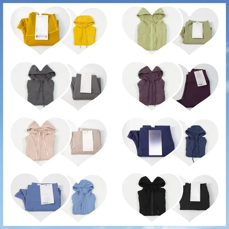 

Women's 2 Pieces Yoga suit Women's Sportswear Gym Top Jacket Fitness Clothes Plus High Waist No Embarrassment Leggings Exercise