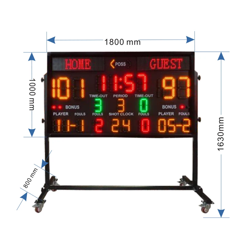 Outdoor LED Stadium Scoreboard Digital Sports Display for Football Basketball Volleyball Games