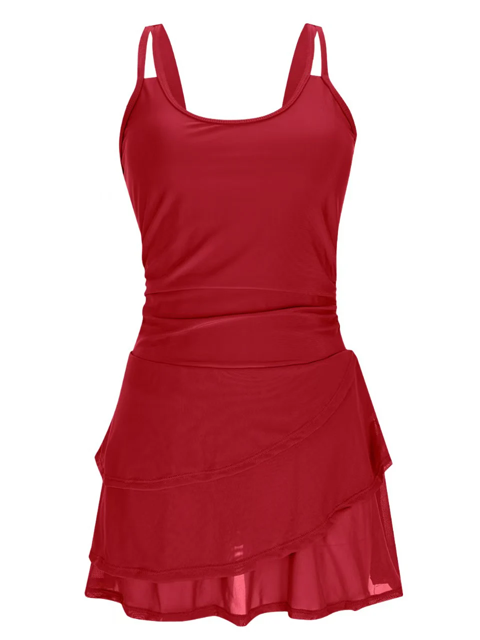 2026 Bestselling Women's Swim Dress With Skirt Tummy Control Swimwear Female Solid Beach Bathers Bathing Swimming Bodysuit XXL
