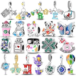 925 Sterling Silver Newest Charms Fire Dragon Moon Beads Fit Original Bracelet Necklace Pendants Diy Jewelry Gift For Women