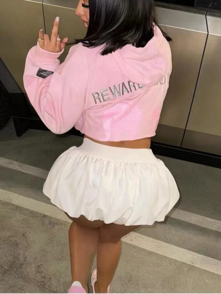 Joskaa Fashion Ball Gown Skirt Women Hipster High Waisted Mini Bubble Skirts 2024 Summer Female Bottoms Birthday Streetwear