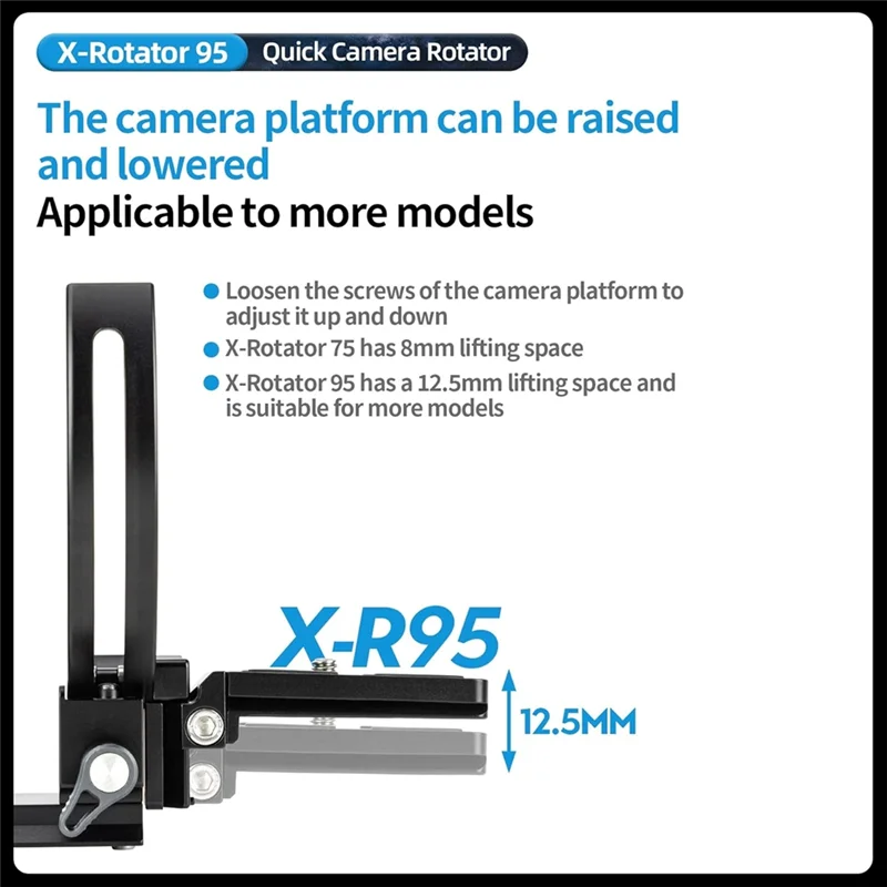 B92B-Camera Vertical Bracket,Tripod Ring Lens Mount,1/4 Rotatable Collar Mount Plate For DSLR SLR,Fits Plate For Arca-Type
