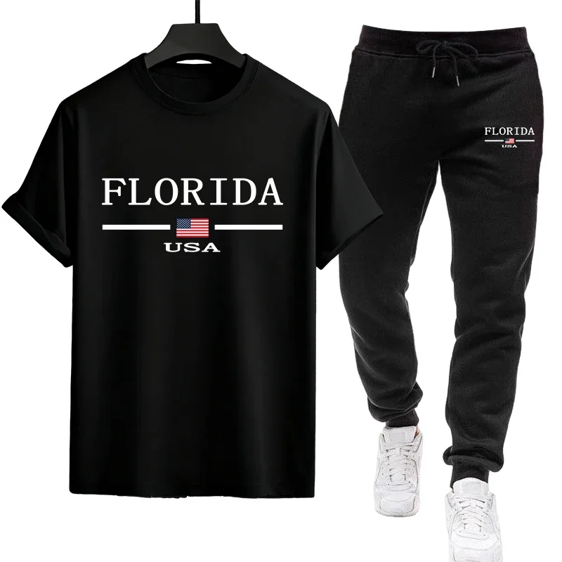 Hot Sales Men's Tracksuit 2026 Summer Outdoor Daily Jogging Single Sports Short-sleeved T-shirt and Casual Quality Sports Pants