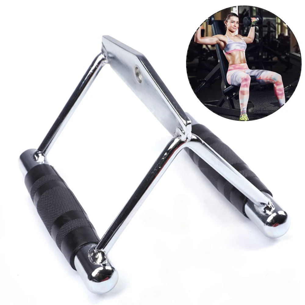 Pull Down Bar, Parallel Grip Handle for Gym Equipment, Non-Slip Rubber Grips, Durable Steel Construction with Chrome-Plated