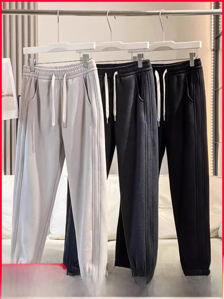 

Men's Winter Thiened Fce Wide Leg Pants Harlan Trousers Casual Loose Fit Comfortable Cotton Polyester Blend Warmth