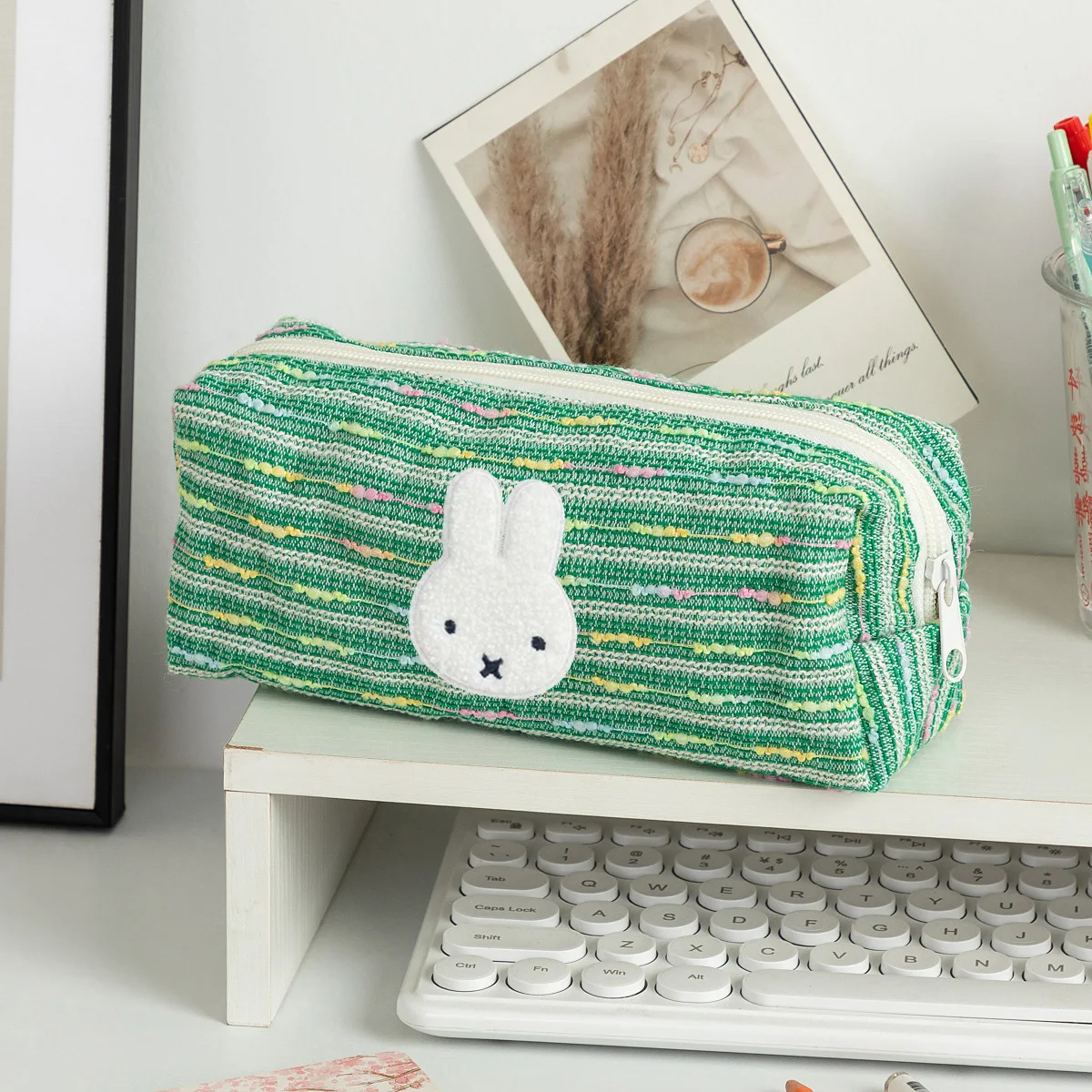 New Miffy Pencil Case Cartoon Miffy Rabbit Student Stationery Box Large Capacity Chanel-Style Desktop Storage Bag