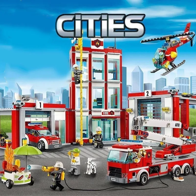 

Compatible Brick Sets City Series Building Blocks High-speed Police Chase Police Helicopter MOC Toys For Kids Gifts 60138