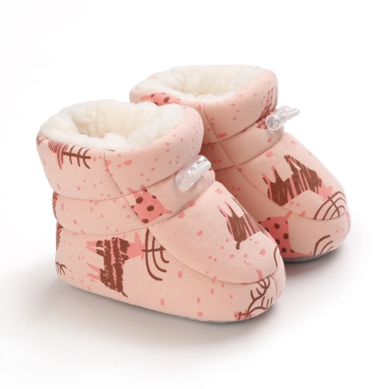 Classic Style Cartoon Winter Baby Boots Baby Toddler Shoes Girls Boys Newborn Boots Warm Non-Slip Soft Sole Shoes