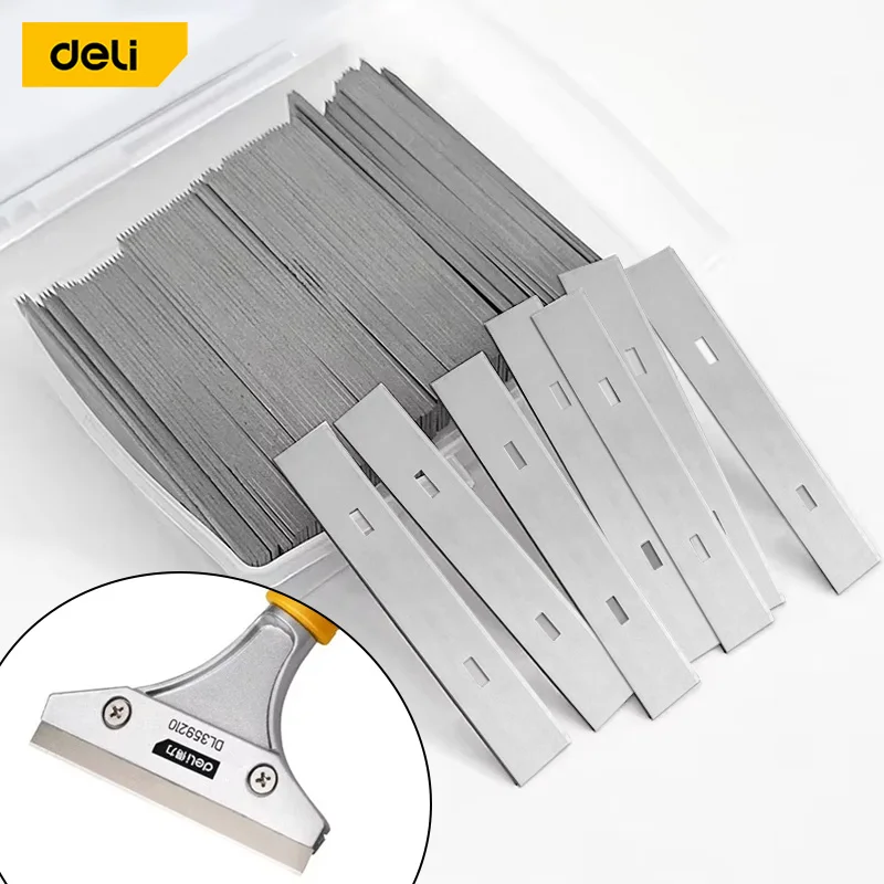 100/20Pcs Floor Tile Shovel Scraper Blade Replacement Refined Remove Stains Silver 100*18mm Accessories Ceramic Cleaning