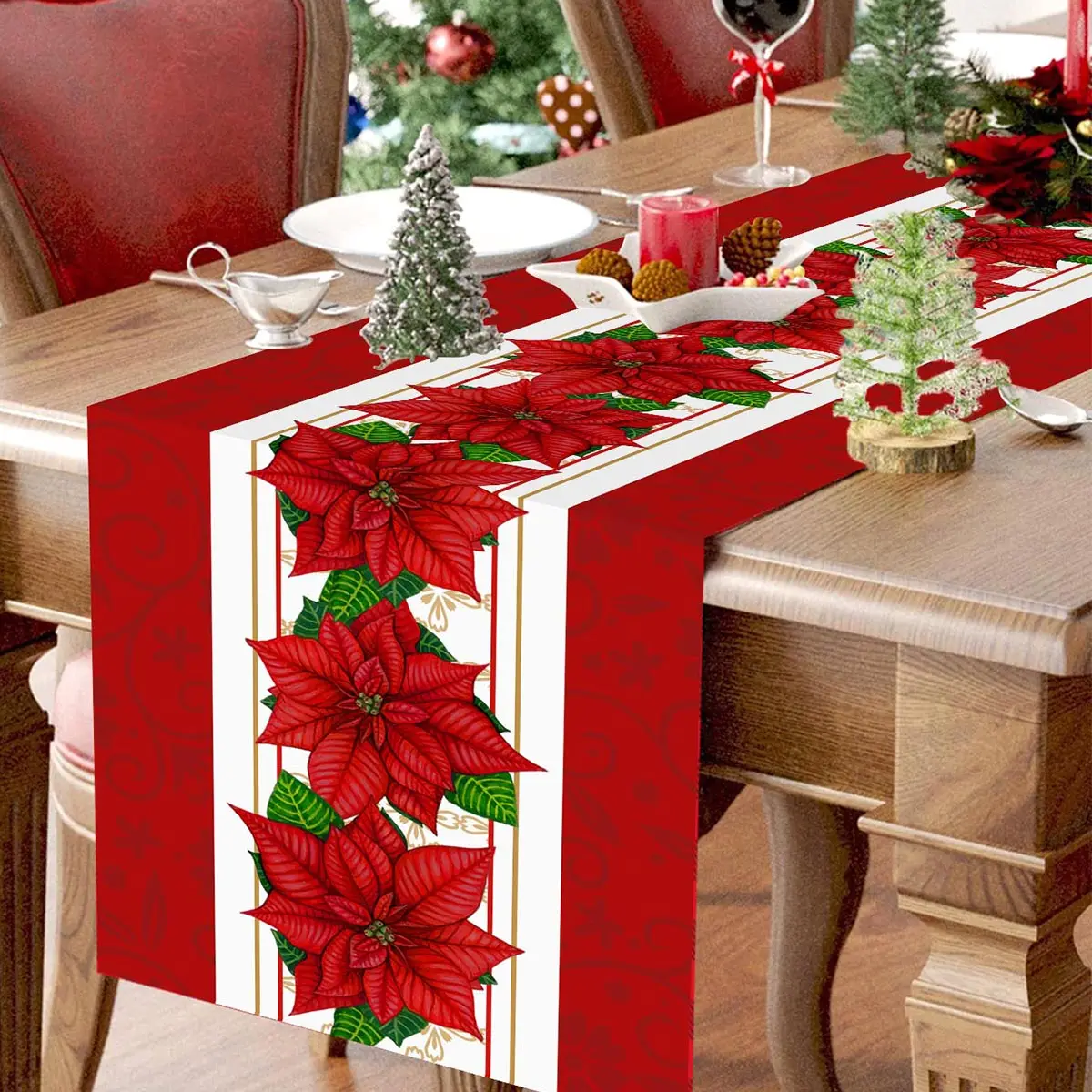 Christmas Table Runner Merry Christmas Decor Xmas Table Cover For Home 2024 Family Party Supplies Xmas Party Decors Gifts 2025