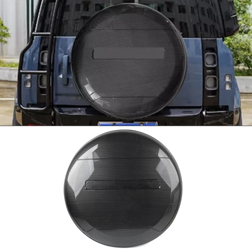 VPLEW0143 Rear Spare Tire Wheel Cover Cap 1pc For Land Rover Defender 2020-2023 2024 ABS Carbon Fiber