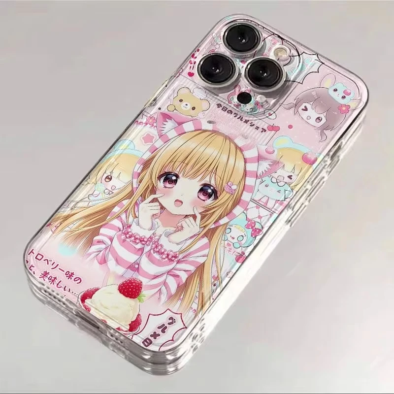 Funda de Silicona Transparente con Diseño de Anime Loli para iPhone 17 Pro Max, 16, 15 Pro, 14, 13, 12, 11, XR, XS, 17 Air, 16 Plus