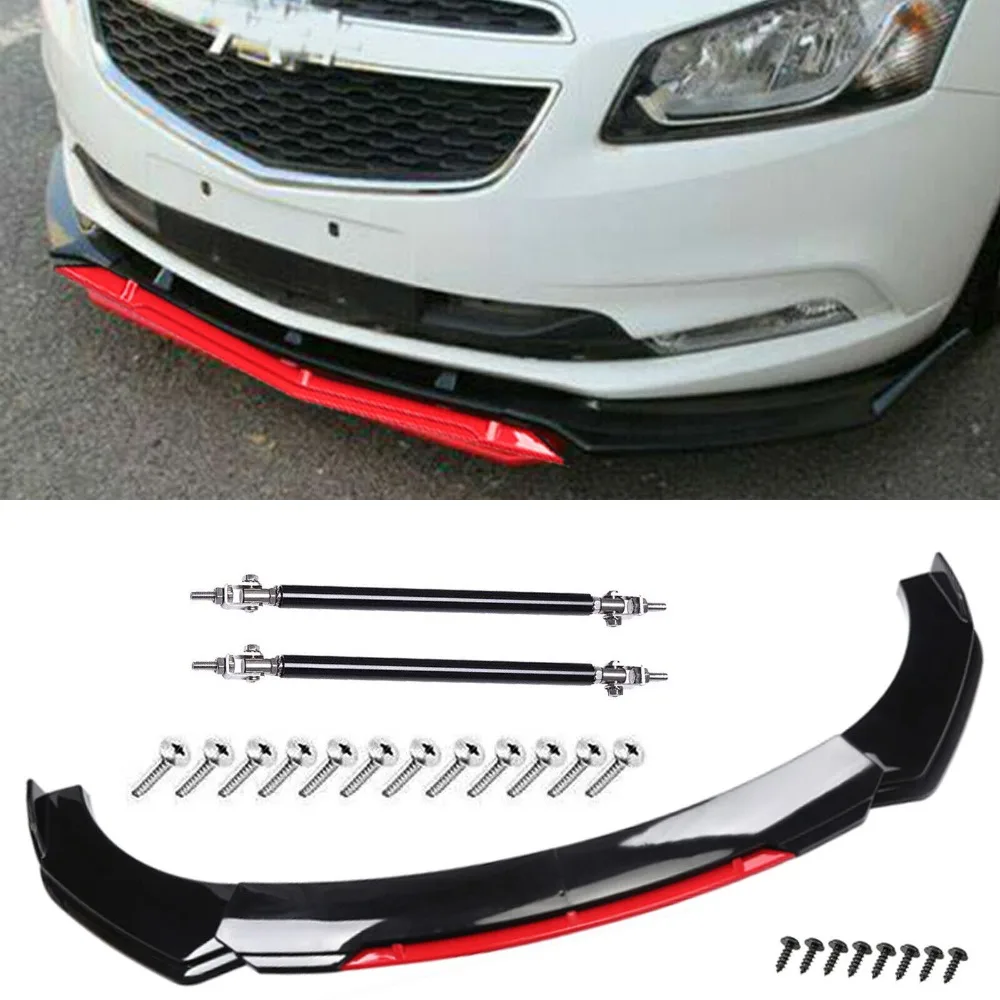 

Front Bumper Lip Splitter Red+Strut Rods Glossy For 2010-2019 Chevrolet Cruze United States