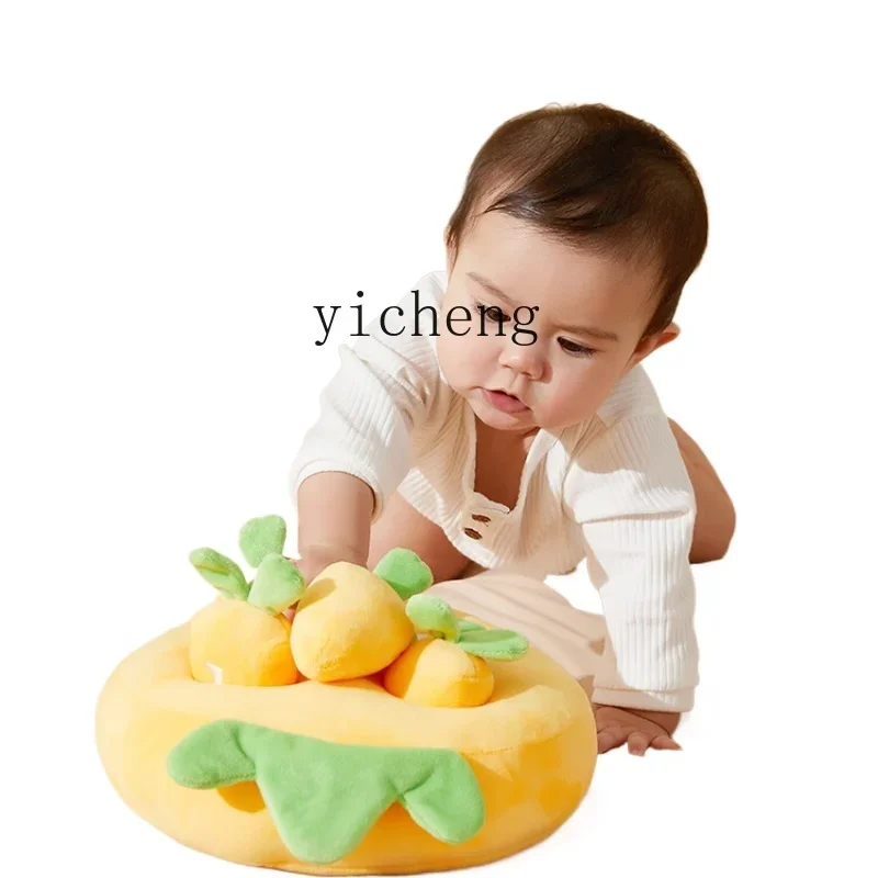 XL 당근 끌기 장난감 아기 씹을 수 있는 퍼즐 6개월 아기 플러시 당근