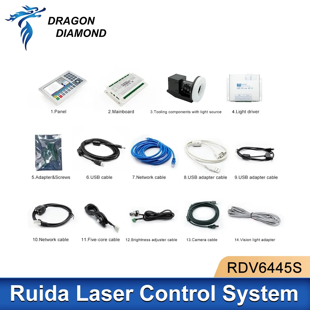 Ruida RDV6445S RDV6442S CCD cámara Visual controlador de sistema de Control RDVision para máquina de grabado de corte láser Co2